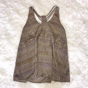 flowy open back tank top